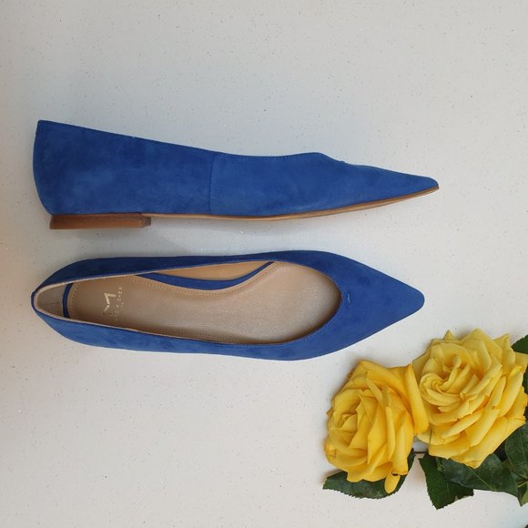 Marc Fisher Royal Blue Suede Pointed Toe Flats Size 8.5 Like Brand New - Picture 7 of 15